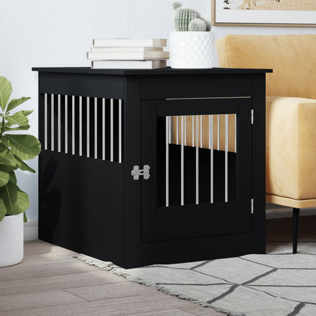 Vidaxxl Hundebox 64,5x80x71 cm, fertiges Holz, schwarz
