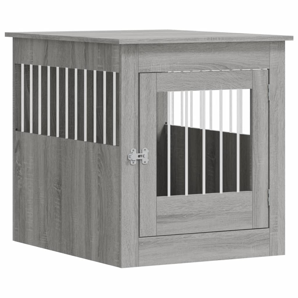 Vidaxxl Hundebox 64,5x80x71 cm, verarbeitetes Holz, graues Sonoma