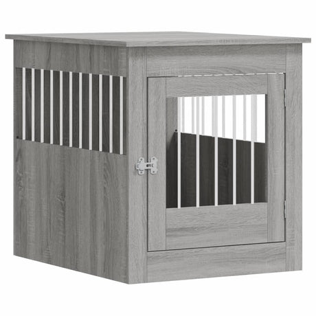 Vidaxxl Hundebox 64,5x80x71 cm, verarbeitetes Holz, graues Sonoma