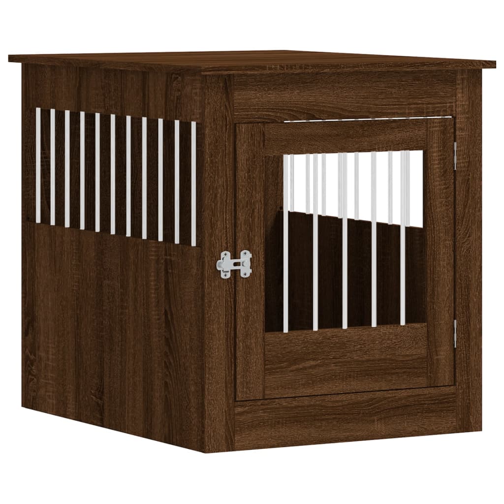 Vidaxxl Hundebox 64,5 x 80 x 71 cm, fertige Holzfarbe, braune Eiche