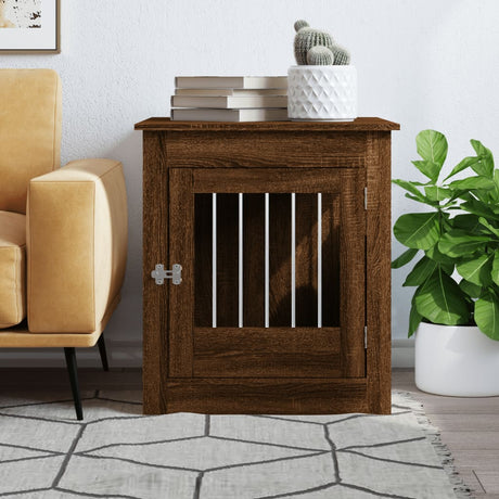 Vidaxxl Hundebox 64,5 x 80 x 71 cm, fertige Holzfarbe, braune Eiche