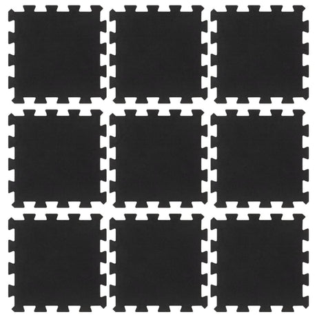 Vidaxl Gummifliesen 9 St 16 mm 30 x 30 cm Schwarz