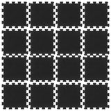 Vidaxxl Gummifliesen 16 Stück 16 mm 30x30 cm schwarz