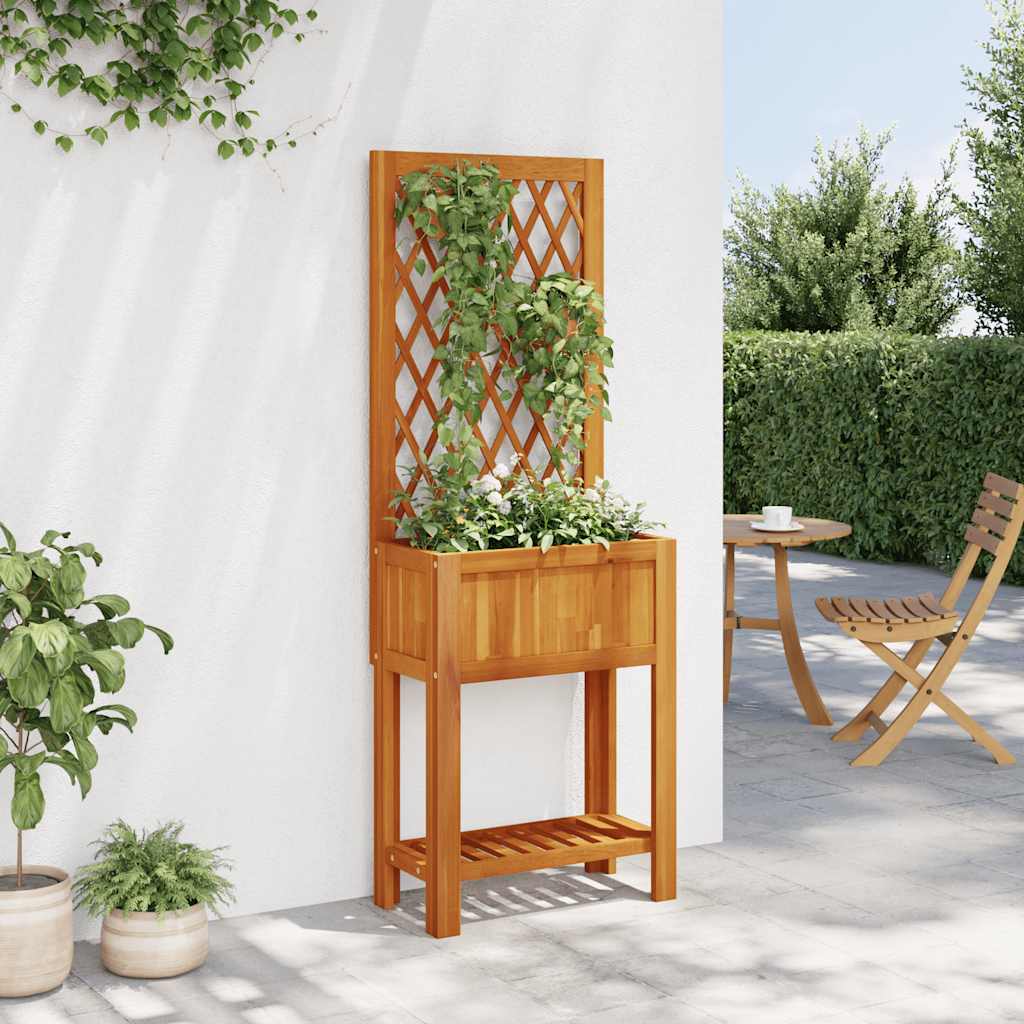 Vidaxx Pflanzgefäß mit Spalier und Ablage 55x29,5x152 cm Akazienholz