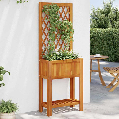 Vidaxx Pflanzgefäß mit Spalier und Ablage 55x29,5x152 cm Akazienholz