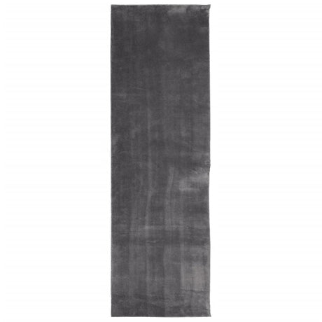 VidaXL Teppich Huarte Kurzflor weich waschbar 80x250 cm Anthrazit