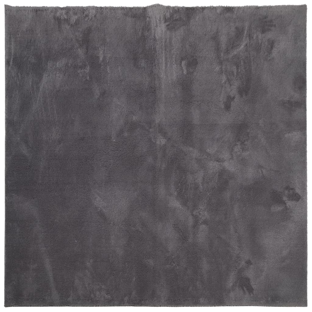 VidaXL Teppich Huarte Kurzflor weich waschbar 120x120 cm Anthrazit