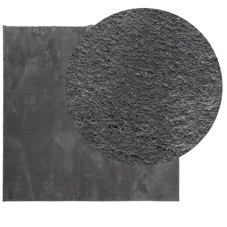 VidaXL Teppich Huarte Kurzflor weich waschbar 160x160 cm Anthrazit