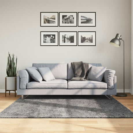 VidaXL Teppich Huarte Kurzflor weich waschbar 160x160 cm Anthrazit