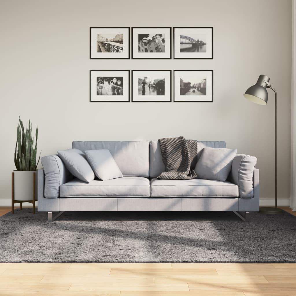 VidaXL Teppich Huarte Kurzflor weich waschbar 160x230 cm Anthrazit