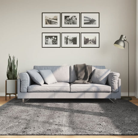 VidaXL Teppich Huarte Kurzflor weich waschbar 200x200 cm Anthrazit