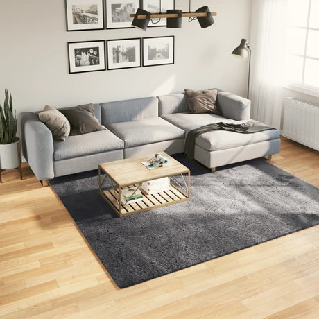VidaXL Teppich Huarte Kurzflor weich waschbar 240x240 cm Anthrazit