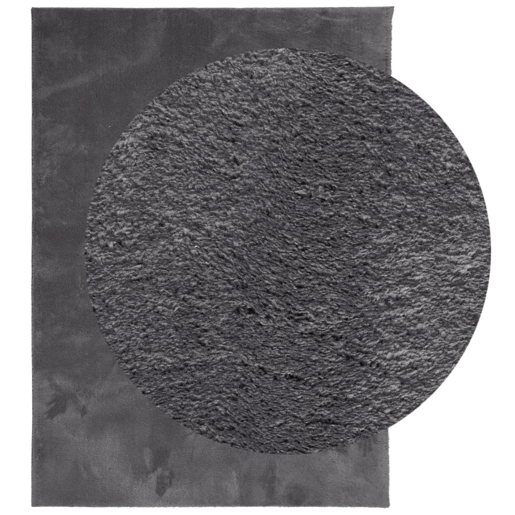 VidaXL Teppich Huarte Kurzflor weich waschbar 240x340 cm Anthrazit