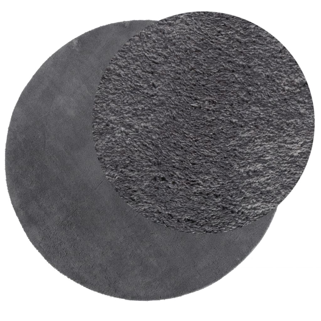 Vidaxl Teppich Huarte Kurzflor weich waschbar ø 80 cm Anthrazit