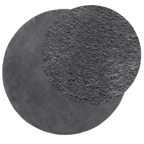 Vidaxl Teppich Huarte Kurzflor weich waschbar ø 80 cm Anthrazit