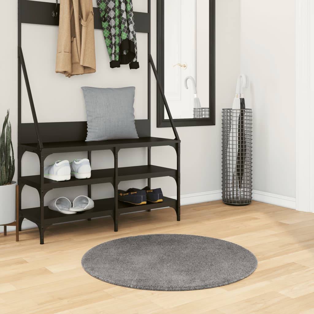 Vidaxl Teppich Huarte Kurzflor weich waschbar ø 80 cm Anthrazit
