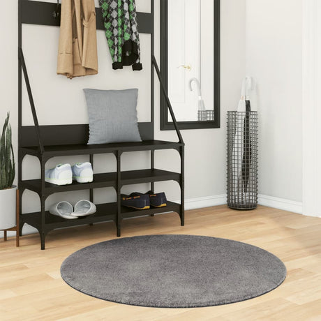 Vidaxl Teppich Huarte Kurzflor weich waschbar ø 100 cm Anthrazit