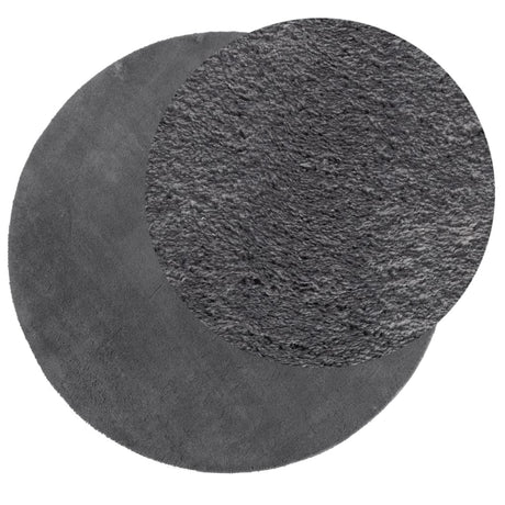 Vidaxl Teppich Huarte Kurzflor weich waschbar ø 160 cm Anthrazit