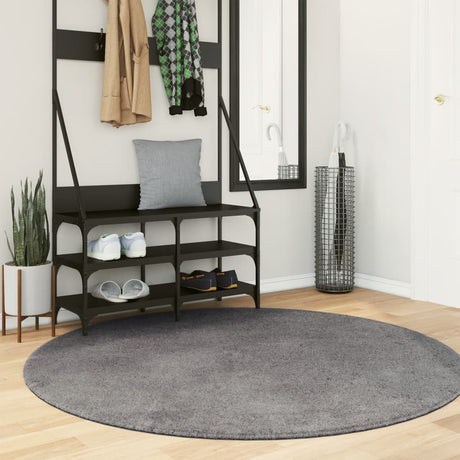 Vidaxl Teppich Huarte Kurzflor weich waschbar ø 160 cm Anthrazit