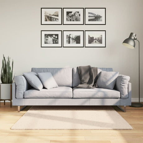 VidaXL Teppich Huarte Kurzflor weich waschbar 120x120 cm Beige