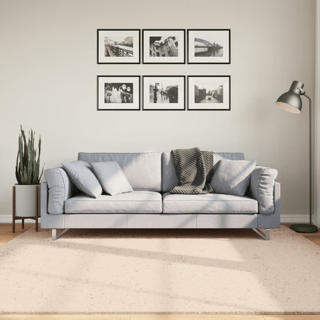 VidaXL Teppich Huarte Kurzflor weich waschbar 200x200 cm Beige