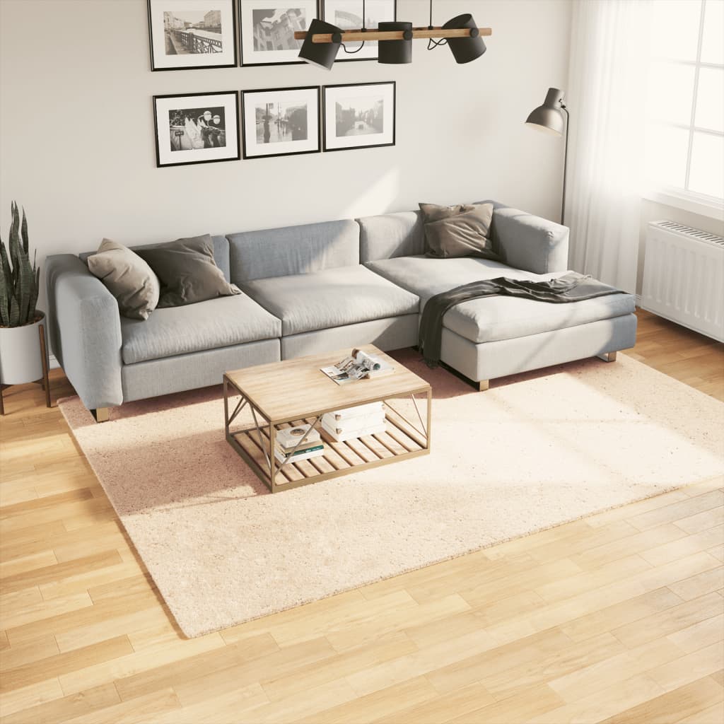 VidaXL Teppich Huarte Kurzflor weich waschbar 200x280 cm Beige