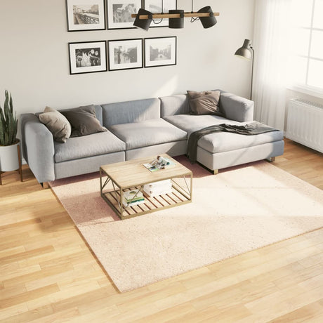 VidaXL Teppich Huarte Kurzflor weich waschbar 240x240 cm Beige
