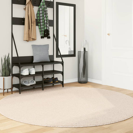 Vidaxl Teppich Huarte Kurzflor weich waschbar ø 200 cm Beige