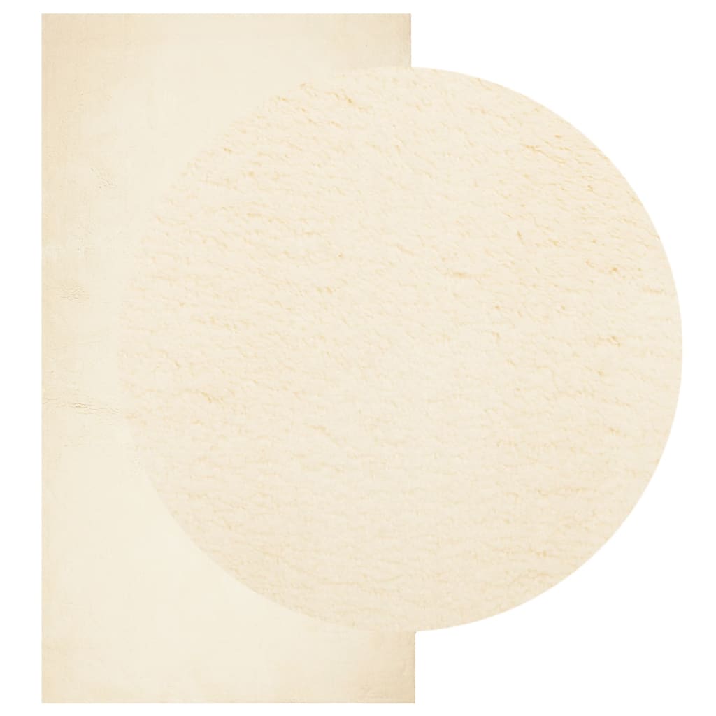 Vidaxx Teppich Huarte Kurzflor weich waschbar 60x110 cm Creme