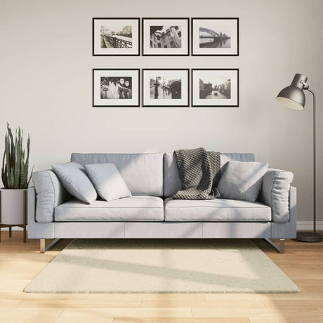 VidaXL Teppich Huarte Kurzflor weich waschbar 120x120 cm Creme