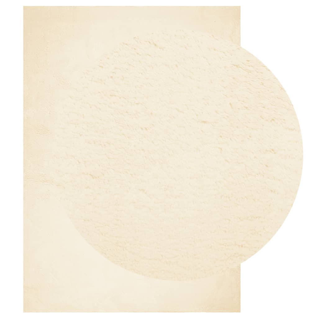 VidaXL Teppich Huarte Kurzflor weich waschbar 120x170 cm Creme