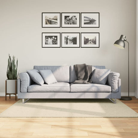 VidaXL Teppich Huarte Kurzflor weich waschbar 120x170 cm Creme
