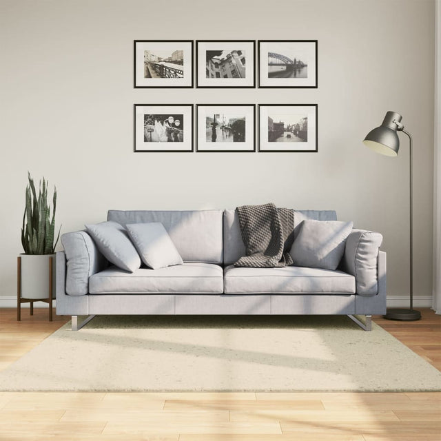 VidaXL Teppich Huarte Kurzflor weich waschbar 160x160 cm Creme