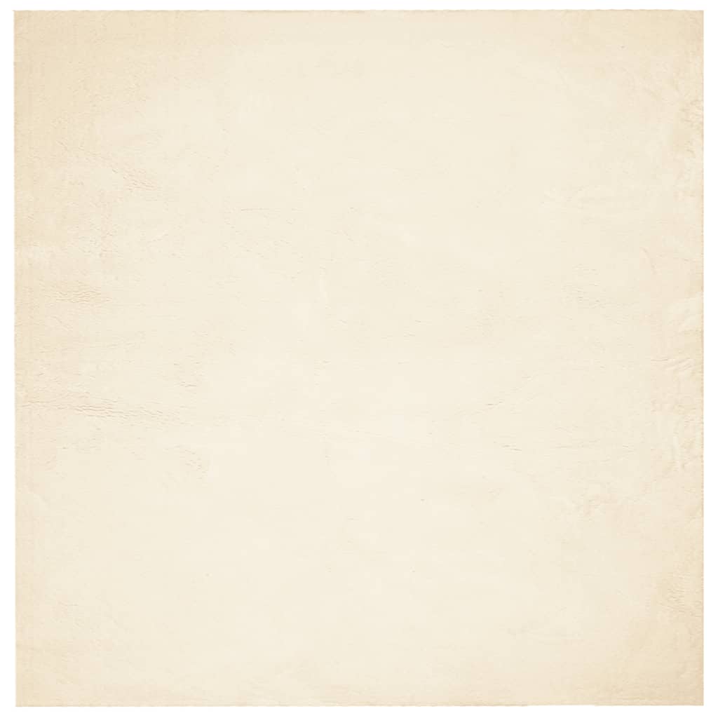 VidaXL Teppich Huarte Kurzflor weich waschbar 200x200 cm Creme