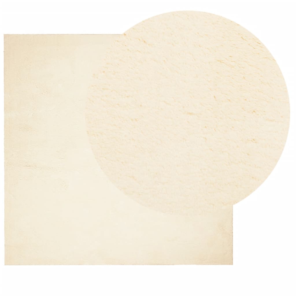 VidaXL Teppich Huarte Kurzflor weich waschbar 200x200 cm Creme