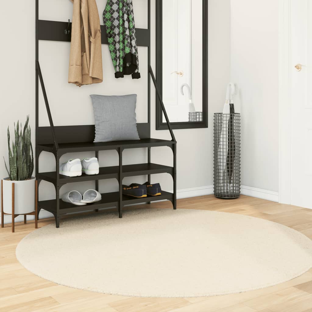 Vidaxl Teppich Huarte Kurzflor weich waschbar ø 160 cm Creme