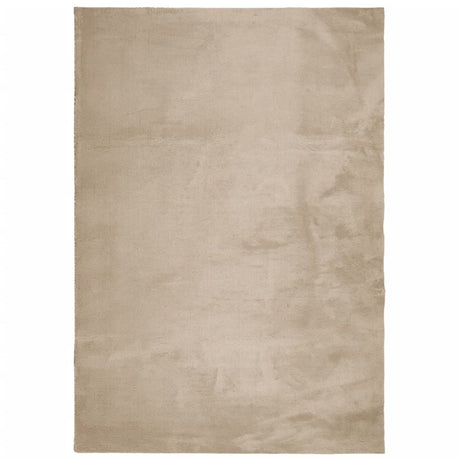 VidaXL Teppich Huarte Kurzflor weich waschbar 140x200cm sandfarben