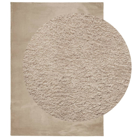 VidaXL Teppich Huarte Kurzflor weich waschbar 140x200cm sandfarben