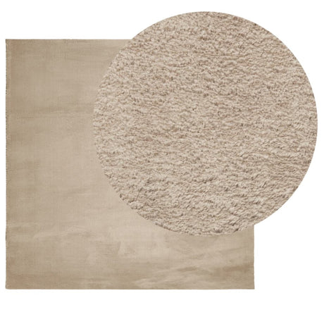 Vidaxx Teppich Huarte Kurzflor weich waschbar 160x160cm sandfarben
