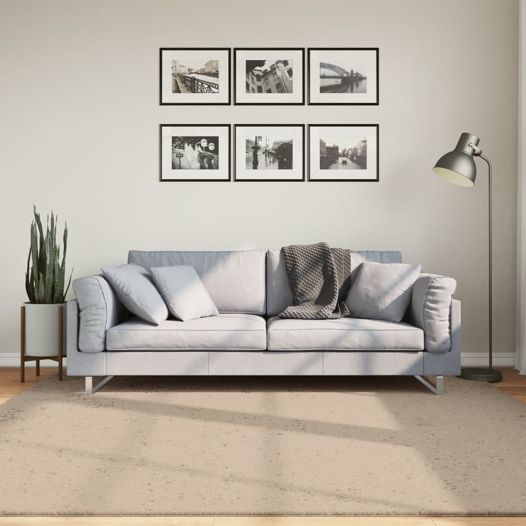 Vidaxx Teppich Huarte Kurzflor weich waschbar 200x200cm sandfarben