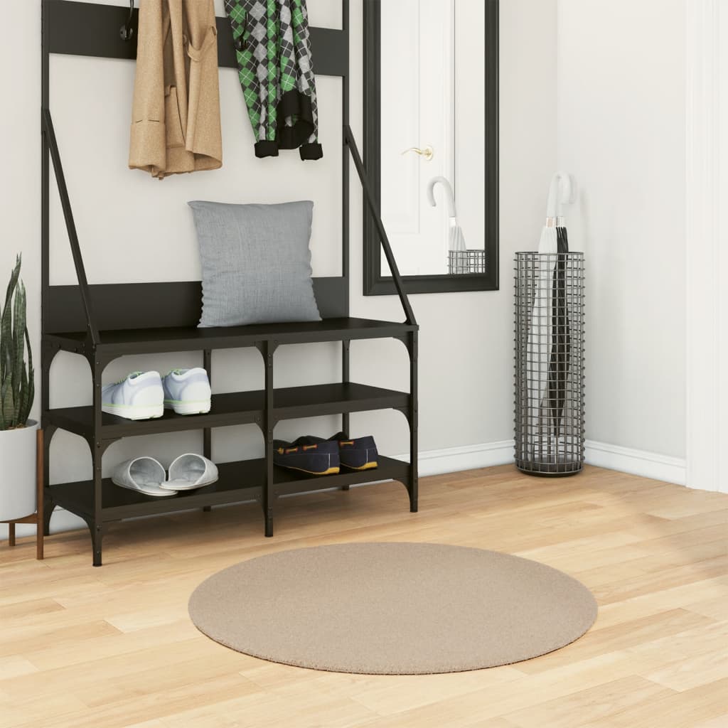 Vidaxl Teppich Huarte Kurzflor weich waschbar ø 80 cm sandfarben