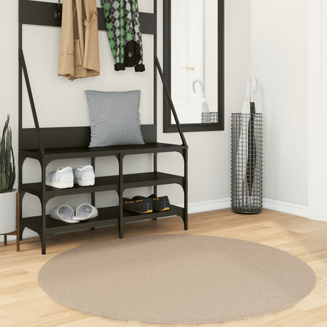 Vidaxl Teppich Huarte Kurzflor weich waschbar ø 120 cm sandfarben