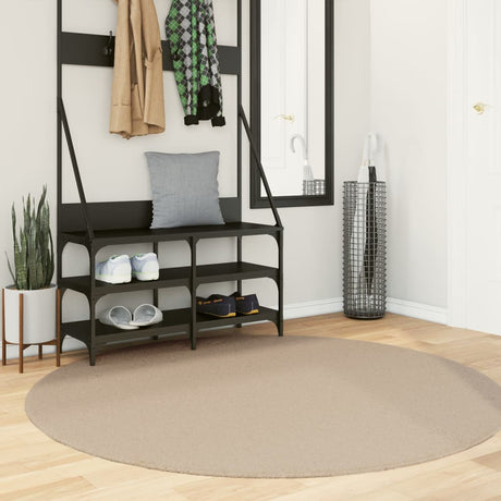 Vidaxl Teppich Huarte Kurzflor weich waschbar ø 160 cm sandfarben