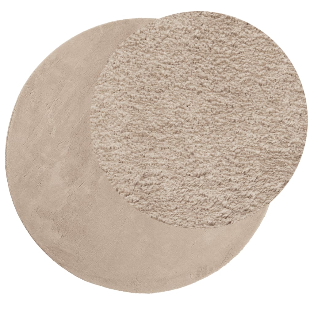 Vidaxl Teppich Huarte Kurzflor weich waschbar ø 200 cm sandfarben