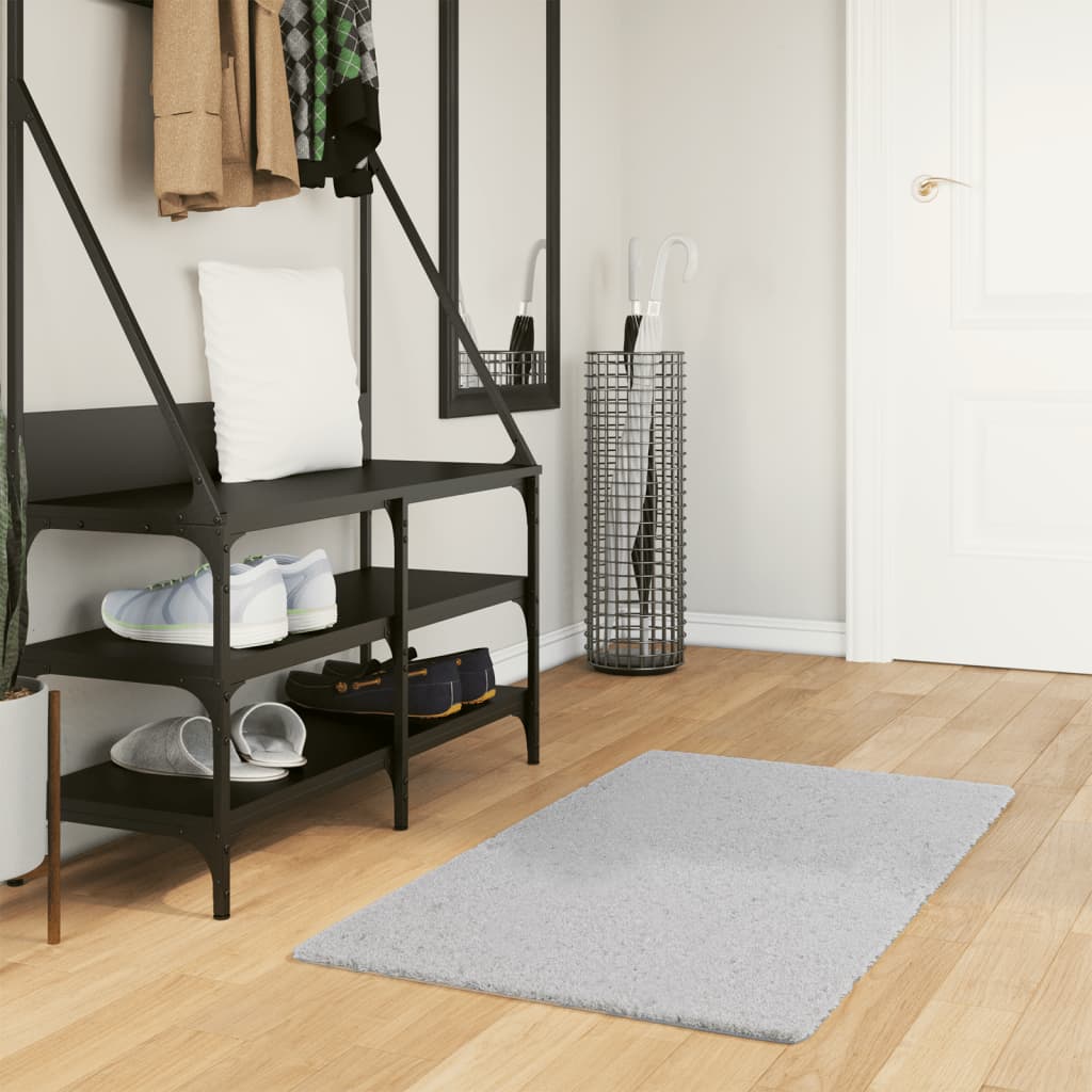 Vidaxx Teppich Huarte Kurzflor weich waschbar 60x110 cm grau