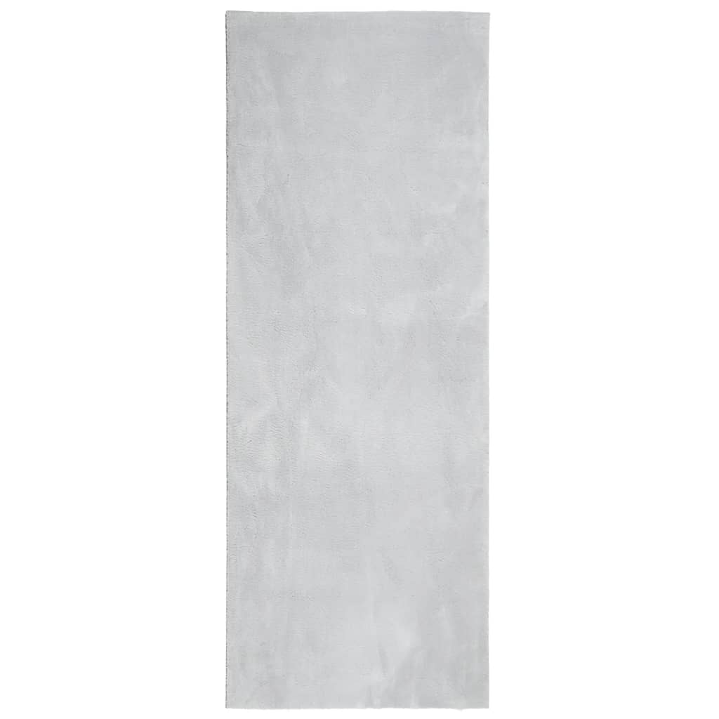 VidaXL Teppich Huarte Kurzflor weich waschbar 80x200 cm grau