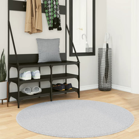Vidaxl Teppich Huarte Kurzflor weich waschbar ø 120 cm grau