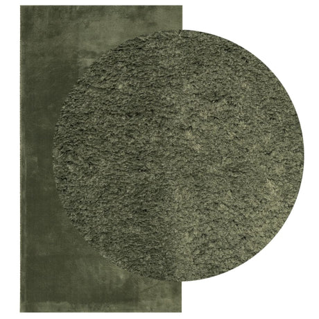 VidaXL Teppich Huarte Kurzflor weich waschbar 60x110 cm Waldgrün