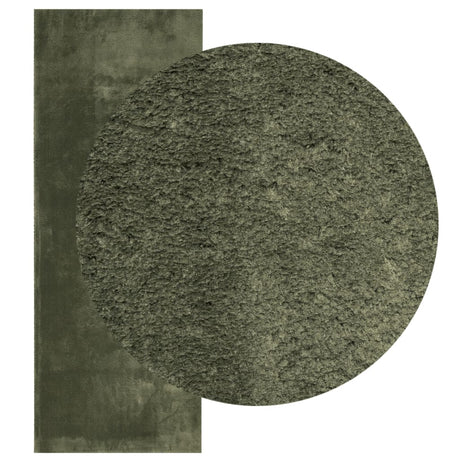 VidaXL Teppich Huarte Kurzflor weich waschbar 80x200 cm Waldgrün