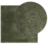 VidaXL Teppich Huarte Kurzflor weich waschbar 120x120 cm Waldgrün